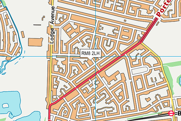 RM8 2LH map - OS VectorMap District (Ordnance Survey)