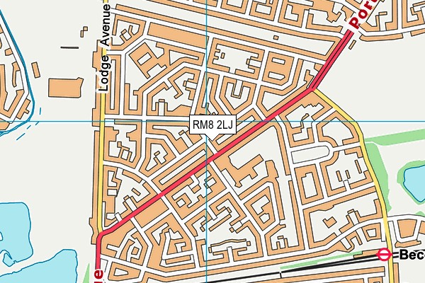 RM8 2LJ map - OS VectorMap District (Ordnance Survey)