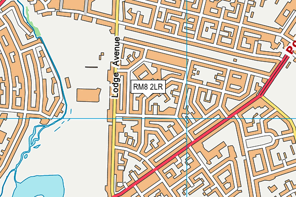 RM8 2LR map - OS VectorMap District (Ordnance Survey)