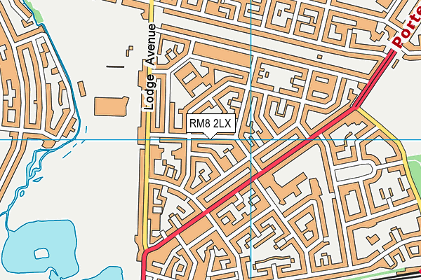 RM8 2LX map - OS VectorMap District (Ordnance Survey)