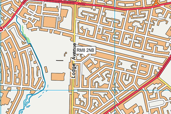 RM8 2NB map - OS VectorMap District (Ordnance Survey)