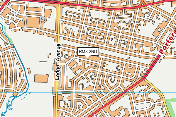 RM8 2ND map - OS VectorMap District (Ordnance Survey)