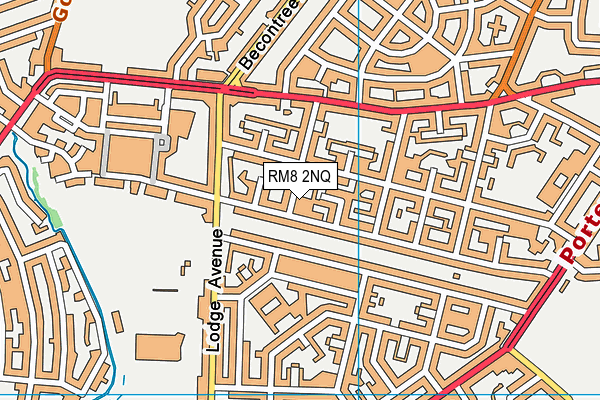 RM8 2NQ map - OS VectorMap District (Ordnance Survey)