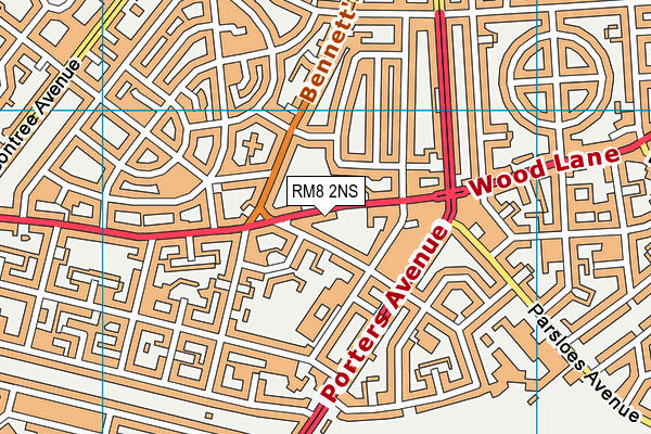 RM8 2NS map - OS VectorMap District (Ordnance Survey)