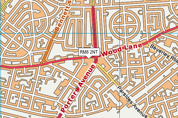 RM8 2NT map - OS VectorMap District (Ordnance Survey)