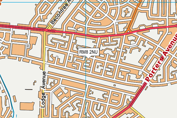 RM8 2NU map - OS VectorMap District (Ordnance Survey)