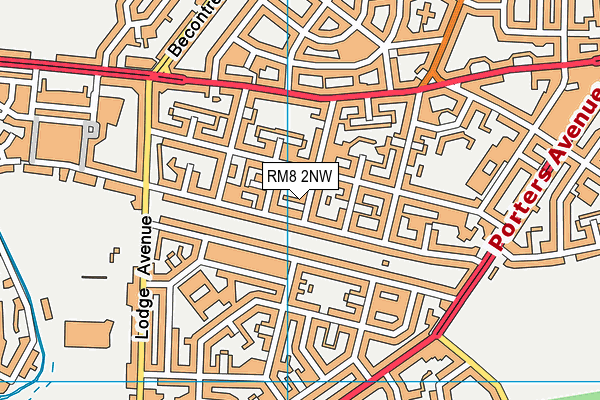 RM8 2NW map - OS VectorMap District (Ordnance Survey)