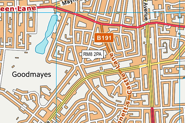 RM8 2PA map - OS VectorMap District (Ordnance Survey)