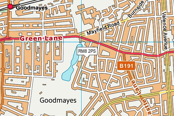 RM8 2PS map - OS VectorMap District (Ordnance Survey)