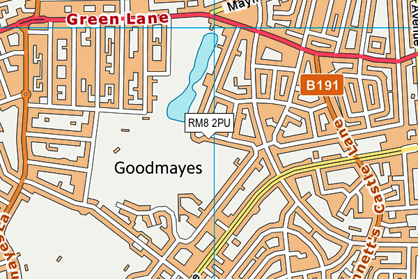 RM8 2PU map - OS VectorMap District (Ordnance Survey)