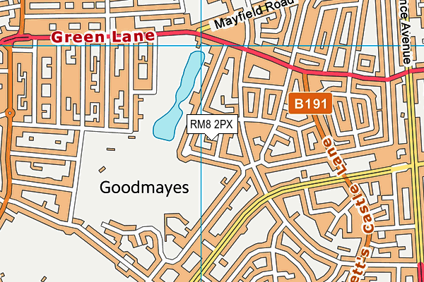 RM8 2PX map - OS VectorMap District (Ordnance Survey)