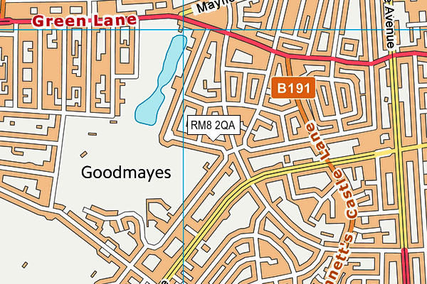 RM8 2QA map - OS VectorMap District (Ordnance Survey)