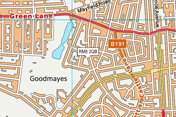 RM8 2QB map - OS VectorMap District (Ordnance Survey)