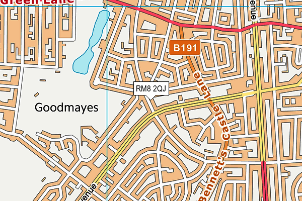 RM8 2QJ map - OS VectorMap District (Ordnance Survey)