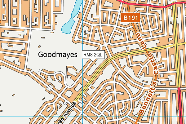 RM8 2QL map - OS VectorMap District (Ordnance Survey)