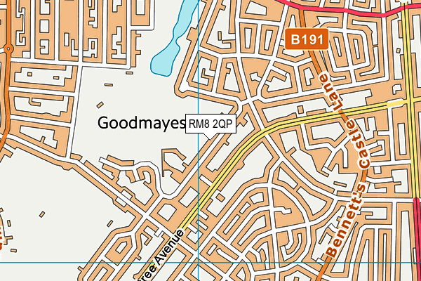 RM8 2QP map - OS VectorMap District (Ordnance Survey)
