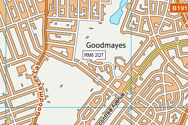 RM8 2QT map - OS VectorMap District (Ordnance Survey)