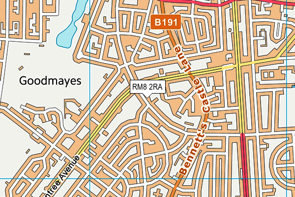 RM8 2RA map - OS VectorMap District (Ordnance Survey)