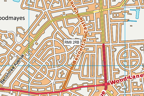 RM8 2RB map - OS VectorMap District (Ordnance Survey)