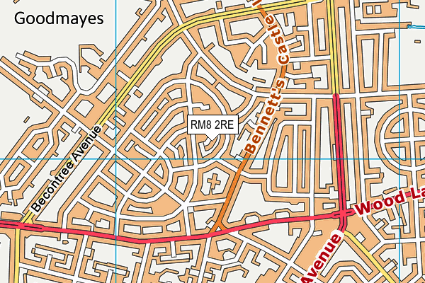 RM8 2RE map - OS VectorMap District (Ordnance Survey)