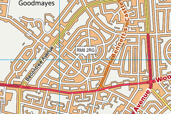 RM8 2RG map - OS VectorMap District (Ordnance Survey)