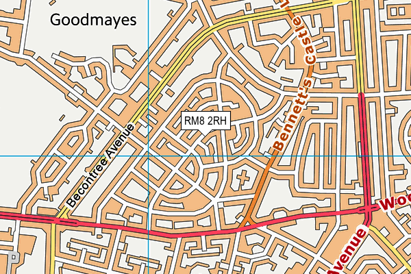 RM8 2RH map - OS VectorMap District (Ordnance Survey)