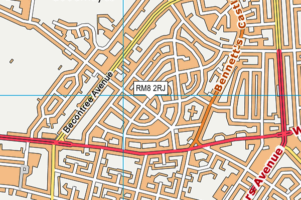 RM8 2RJ map - OS VectorMap District (Ordnance Survey)