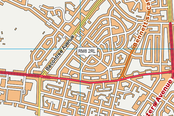 RM8 2RL map - OS VectorMap District (Ordnance Survey)