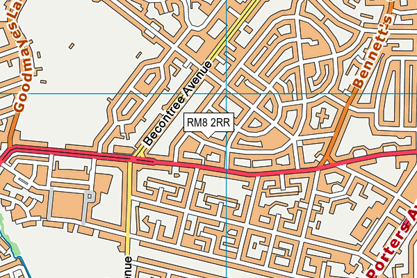 RM8 2RR map - OS VectorMap District (Ordnance Survey)