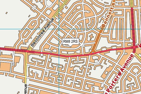 RM8 2RS map - OS VectorMap District (Ordnance Survey)