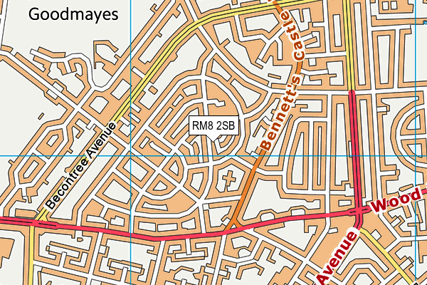 RM8 2SB map - OS VectorMap District (Ordnance Survey)