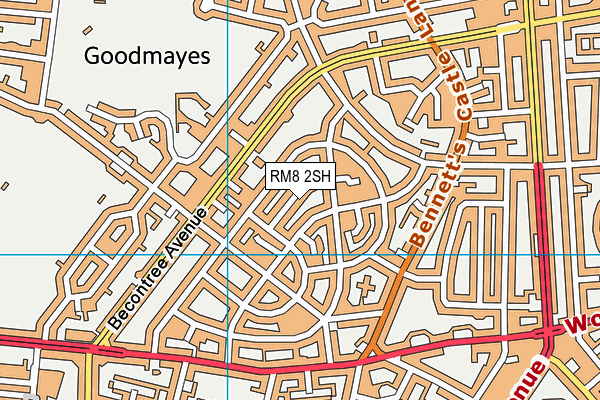 RM8 2SH map - OS VectorMap District (Ordnance Survey)