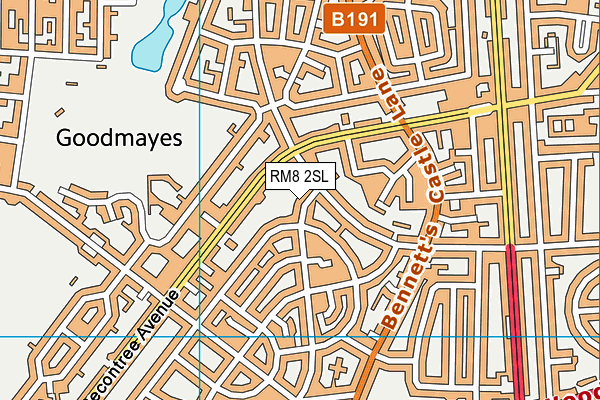 RM8 2SL map - OS VectorMap District (Ordnance Survey)