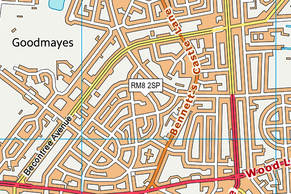 RM8 2SP map - OS VectorMap District (Ordnance Survey)