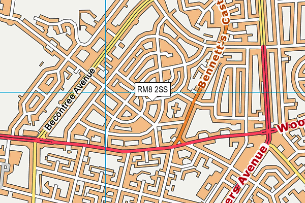 RM8 2SS map - OS VectorMap District (Ordnance Survey)