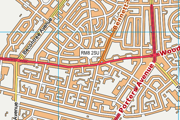 RM8 2SU map - OS VectorMap District (Ordnance Survey)