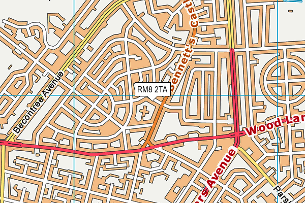 RM8 2TA map - OS VectorMap District (Ordnance Survey)