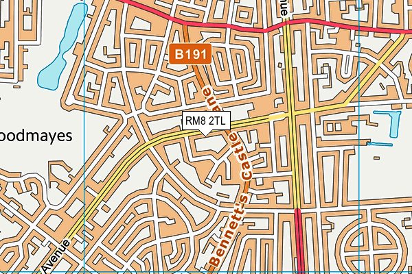 RM8 2TL map - OS VectorMap District (Ordnance Survey)