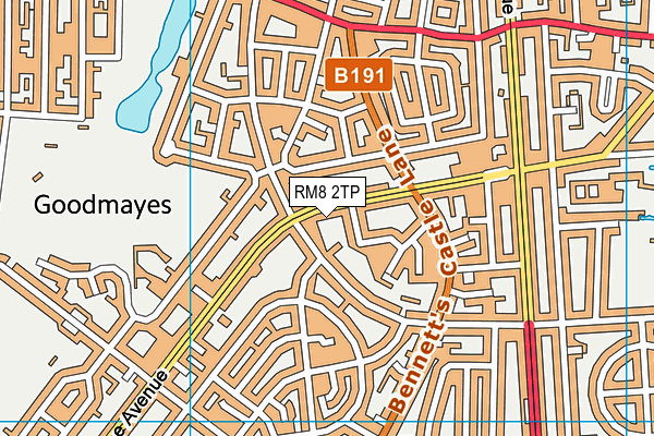 RM8 2TP map - OS VectorMap District (Ordnance Survey)