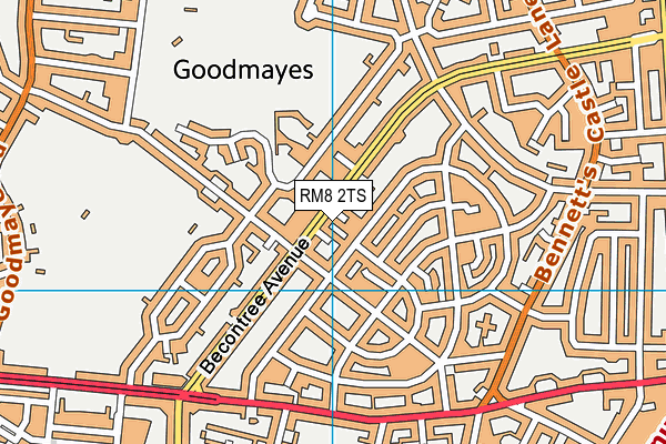 RM8 2TS map - OS VectorMap District (Ordnance Survey)