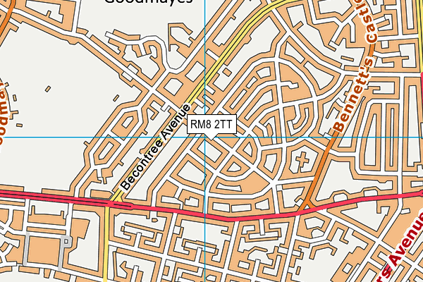 RM8 2TT map - OS VectorMap District (Ordnance Survey)