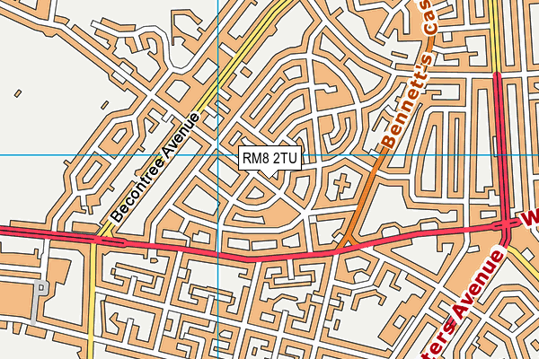 RM8 2TU map - OS VectorMap District (Ordnance Survey)