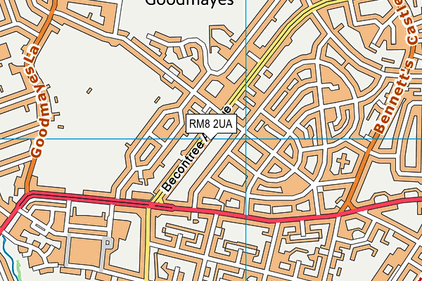 RM8 2UA map - OS VectorMap District (Ordnance Survey)