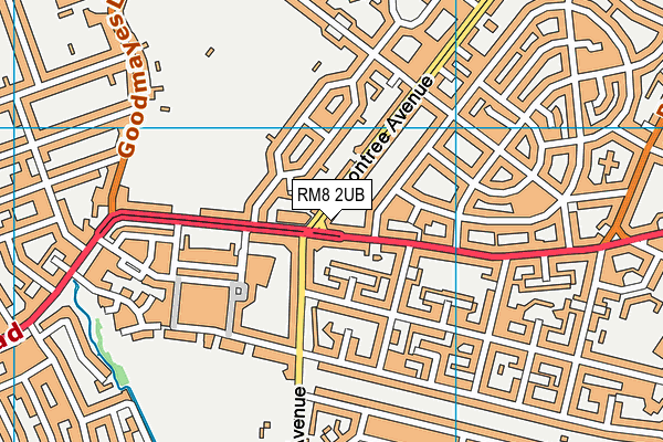 RM8 2UB map - OS VectorMap District (Ordnance Survey)