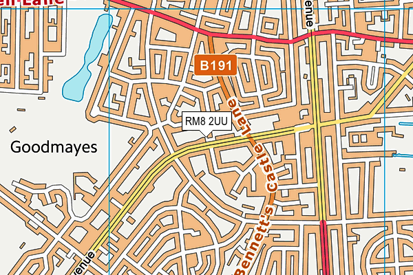 RM8 2UU map - OS VectorMap District (Ordnance Survey)