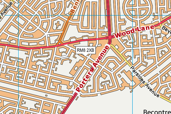 RM8 2XB map - OS VectorMap District (Ordnance Survey)