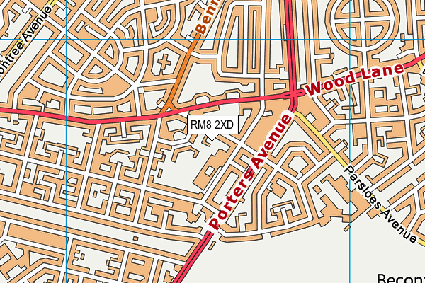 RM8 2XD map - OS VectorMap District (Ordnance Survey)