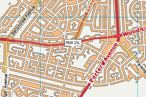 RM8 2XL map - OS VectorMap District (Ordnance Survey)