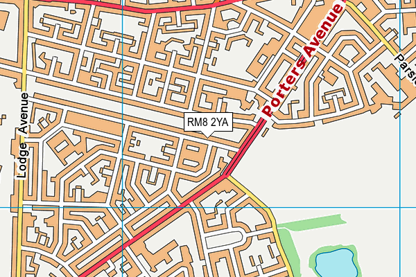 RM8 2YA map - OS VectorMap District (Ordnance Survey)