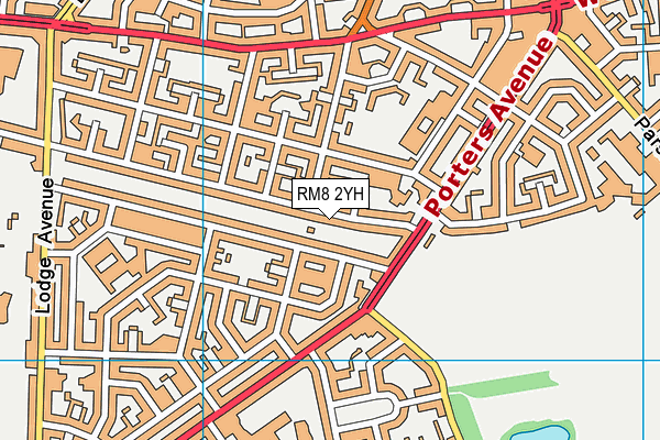 RM8 2YH map - OS VectorMap District (Ordnance Survey)